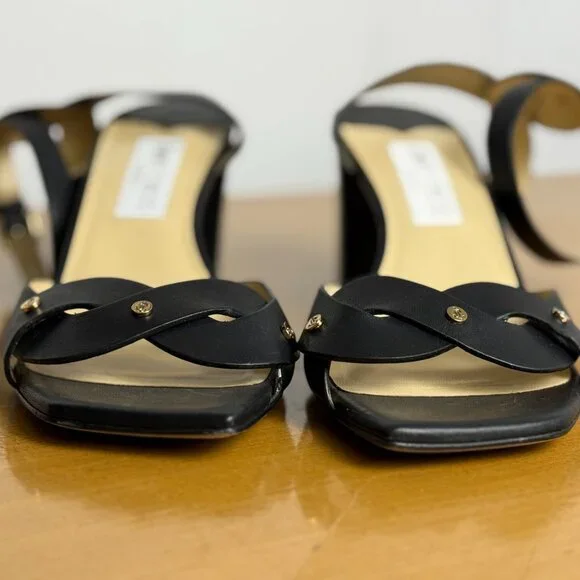 Jimmy Choo Drya 65 Studded Black Leather Block Heel Sandals – EU 39 - Picture 11 of 11